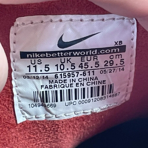 Nike SB Zoom Stefan Janoski Skate Shoes Mens 11.5 Red Black Low Top 615957-611